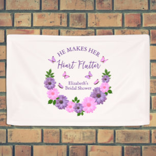 Hij laat haar hart fladderen Vlinder Bruiloft Fees Spandoek