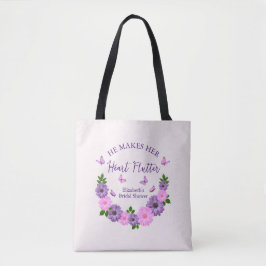 Hij laat haar hart fladderen Vlinderthema bruidsdo Tote Bag