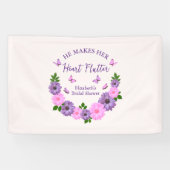 Hij laat haar hart fladderen Vlinderthema bruidsfe Spandoek (Horizontaal)