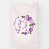 Hij laat haar hart fladderen Vlinderthema bruidsfe Spandoek (Verticaal)