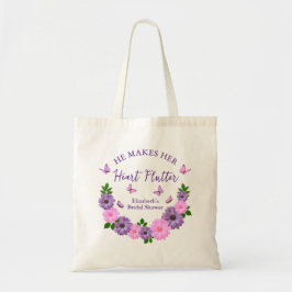 Hij laat haar hart fladderen Vlinderthema Bruidsfe Tote Bag