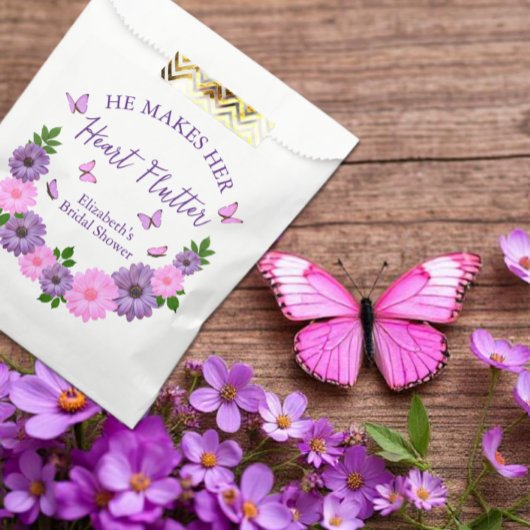 Hij laat haar hart fladderen Vlinderthema Bruidsme Bedankzakje