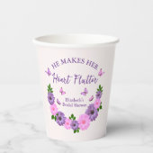 Hij laat haar hart fladderen Vlinderthema Bruidsme Papieren Bekers (Voorkant)