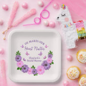 Hij laat haar hart fladderen Vlinderthema Bruidsme Papieren Bordje (Feest)