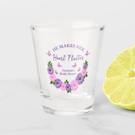 Hij laat haar hart fladderen Vlindertrouw Shower Shot Glas
