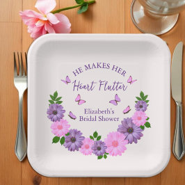 Hij laat haar hart sneller kloppen Vlinderthema br Papieren Bordje