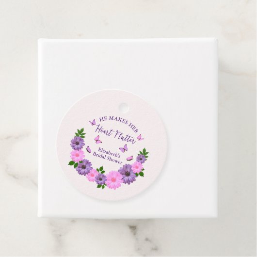 Hij laat haar hart vlinderslag Vrijgezellenfeest Bedankjes Labels (In situ)