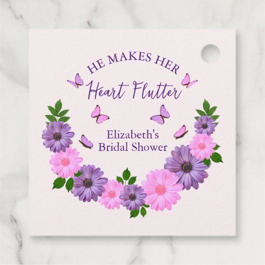 Hij laat haar hart vlinderslag Vrijgezellenfeest Bedankjes Labels (Achterkant)