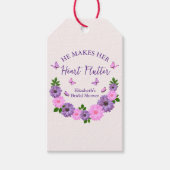 Hij laat haar hart vlinderslag Vrijgezellenfeest Cadeaulabel (Voorkant)