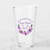 Hij laat haar hart vlinderslag Vrijgezellenfeest Glas (Voorkant)