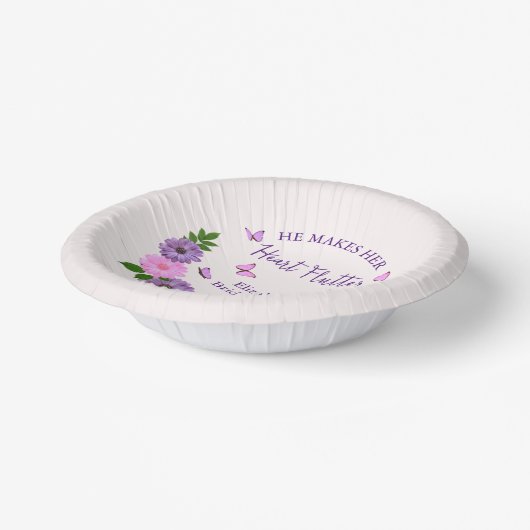 Hij laat haar hart vlinderslag Vrijgezellenfeest Papieren Kommen (Gebogen)