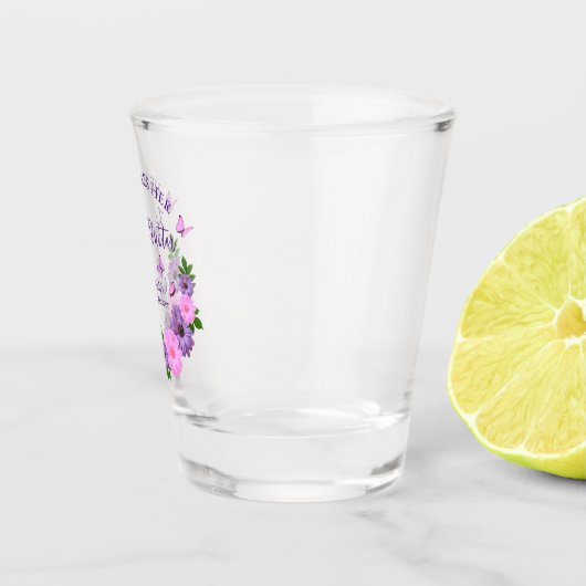 Hij laat haar hart vlinderslag Vrijgezellenfeest Shot Glas (Rechts)