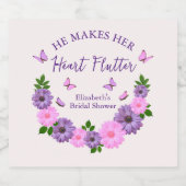 Hij laat haar hart vlinderslag Vrijgezellenfeest Sparkling Wijnetiket (Enkel label)