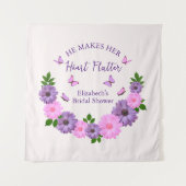 Hij laat haar hart vlinderslag Vrijgezellenfeest Wandkleed (Voorkant)