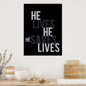 Hij leeft. Hij redt. Poster (Keuken)