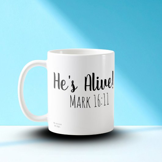 Hij leeft Mark 16:11 Koffiemok