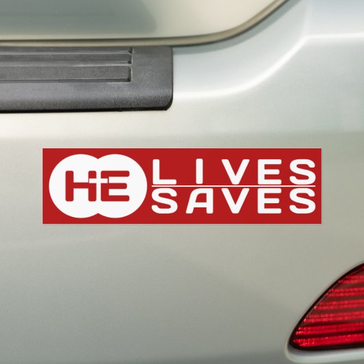 HIJ leeft van hem en redt hem | Kruis | Jezus Bumpersticker (Op auto)