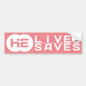 HIJ leeft van hem en redt hem | Kruis | Jezus Bumpersticker (Voorkant)