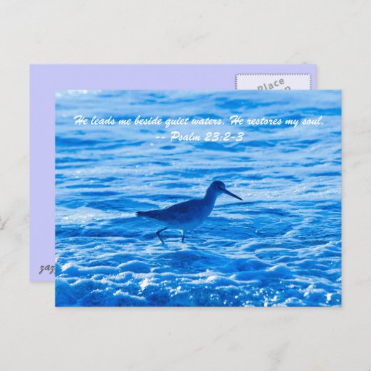 Hij leidt me langs stille wateren, Hij herstelt mi Briefkaart (Voorkant / Achterkant)