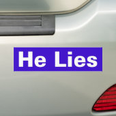 hij liegt bumpersticker (Op auto)