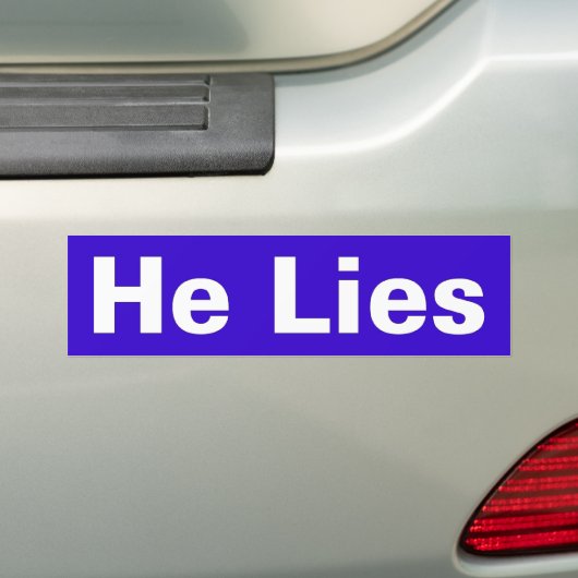 hij liegt bumpersticker (Op auto)