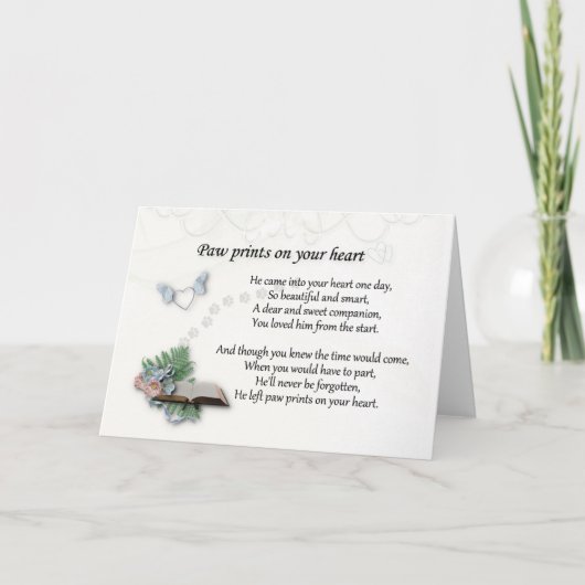 Hij liet foto's achter op de sympathie van Pet Mem Kaart (Voorkant)