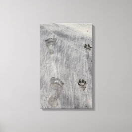 Hij loopt naast me! canvas afdruk