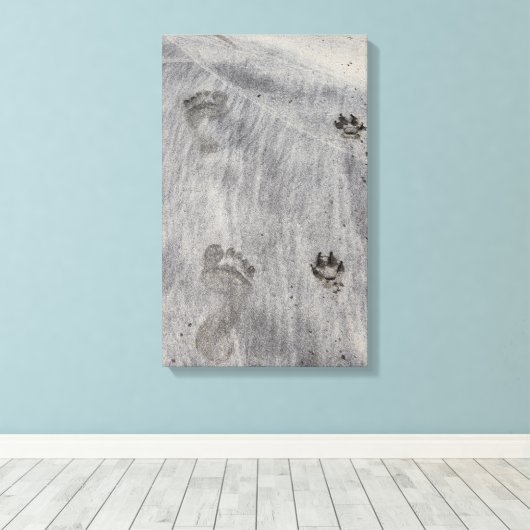 Hij loopt naast me! canvas afdruk (Insitu (Houten vloer))