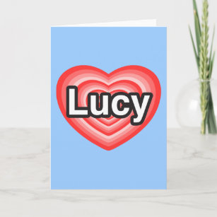 Hij love Lucy. Hij love you Lucy. Heart Kaart