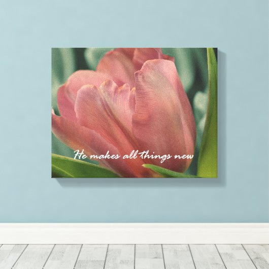 Hij maakt alles mooi in zijn Time Verse Canvas Afdruk (Insitu (Houten vloer))