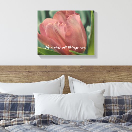 Hij maakt alles mooi in zijn Time Verse Canvas Afdruk (Insitu (Slaapkamer))