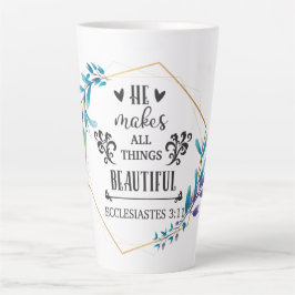 Hij maakt alles mooi latte mok