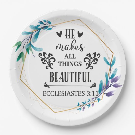 Hij maakt alles mooi papieren bordje (Voorkant)