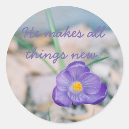 Hij maakt alles nieuw ronde sticker (Voorkant)