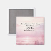 Hij maakte alles mooie Waterverf zonsondergang Magneet (Voorkant / Achterkant)