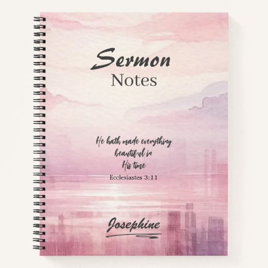 Hij maakte alles mooie Waterverf zonsondergang Notitieboek (Voorkant)