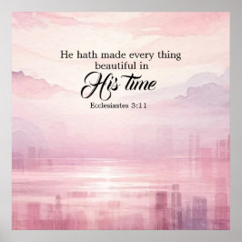 "Hij maakte alles mooie Waterverf" zonsondergang Poster