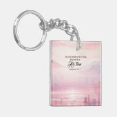 Hij maakte alles mooie Waterverf zonsondergang Sleutelhanger (Voorkant Links)