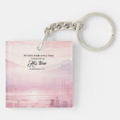 Hij maakte alles mooie Waterverf zonsondergang Sleutelhanger (Achterkant)