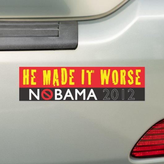 Hij maakte het erger bumpersticker (Op auto)