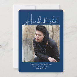 Hij maakte het Moderne Afstuderen foto Aankondiging