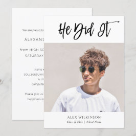 Hij maakte het Moderne Afstuderen van de Calligraf Aankondiging