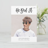 Hij maakte het Moderne Afstuderen van de Calligraf Kaart (Staand voorkant)