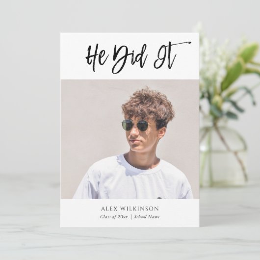 Hij maakte het Moderne Afstuderen van de Calligraf Kaart (Staand voorkant)