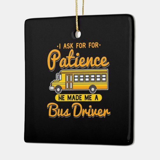 Hij maakte me een buschauffeur keramisch ornament (Links)