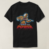 Hij man ik had de power grappig oud Man wandelstok T-shirt (Design voorkant)