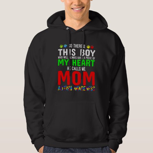 Hij noemt me Mam Cute Autisme Awareness Hoodie (Voorkant)