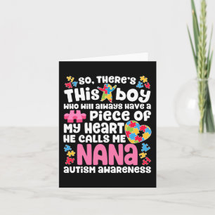 Hij noemt me Nana Autism Awarenes Kaart