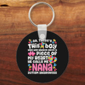 Hij noemt me Nana Autism Awarenes Sleutelhanger (Voorkant)