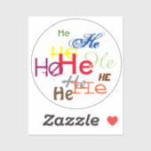Hij of aangepaste voornaamwoord overal sticker (Vel)